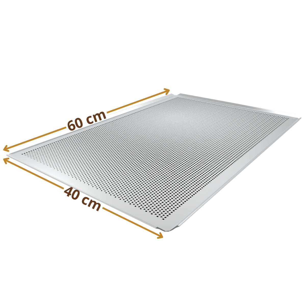 Wymiary blachy piekarniczej 60x40 cm – schemat z wymiarami