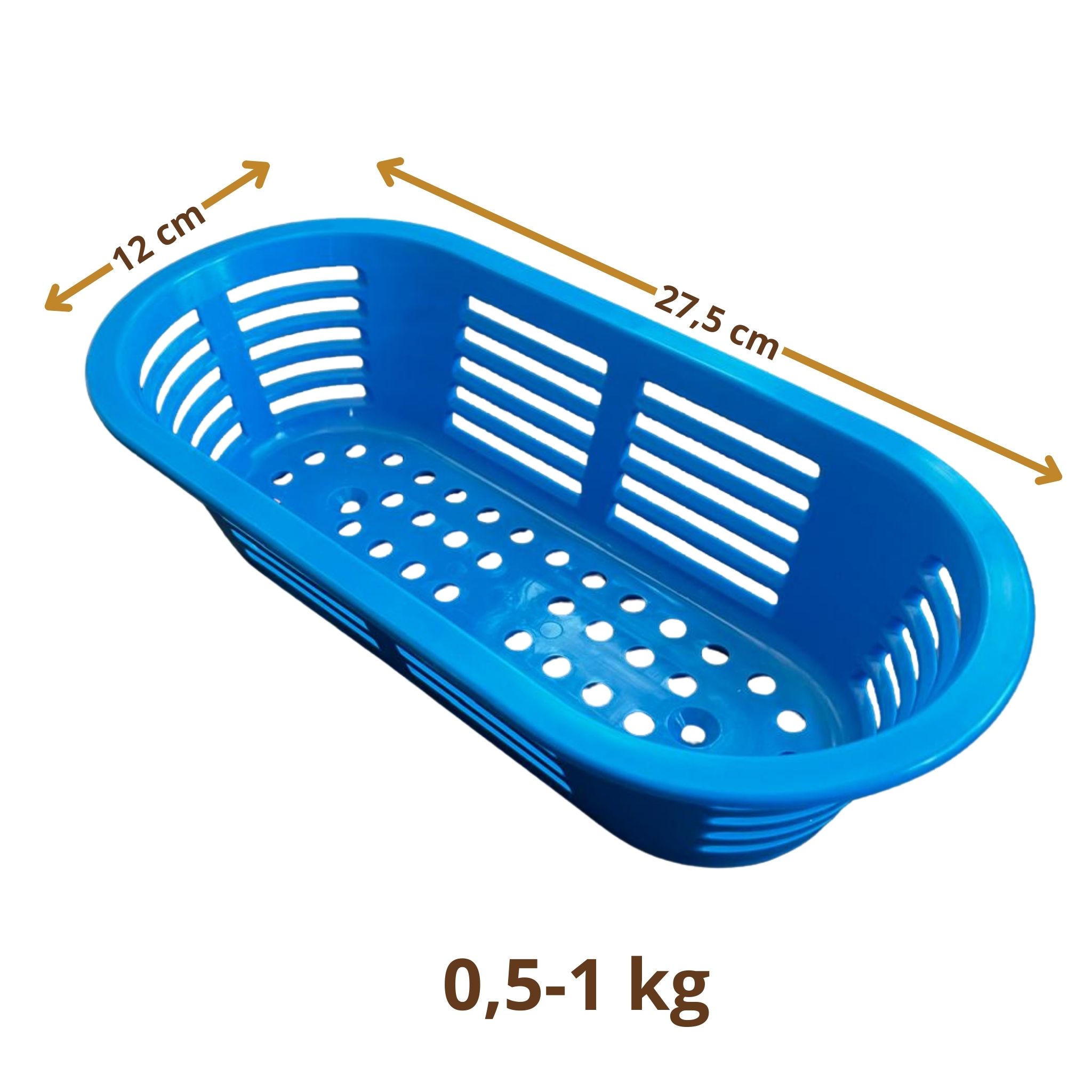 Koszyk do garowania chleba owalny mini 27.5x12 cm do 1 kg z tworzywa niebieski - szczegóły