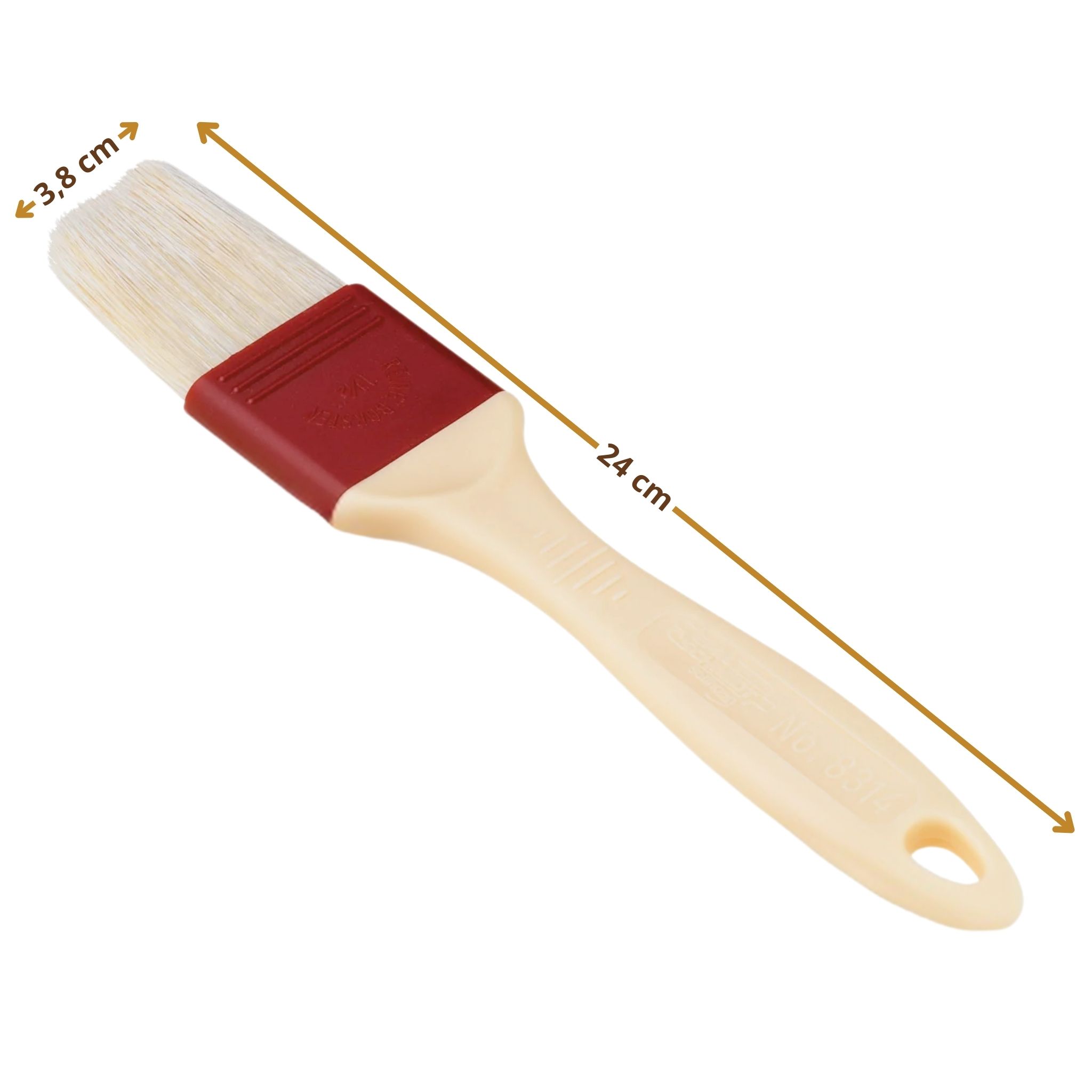 Pędzel cukierniczy 3.8 cm (1.5"") naturalne włosie długość całkowita 20.5 cm włosie 7.5 cm - szczegóły