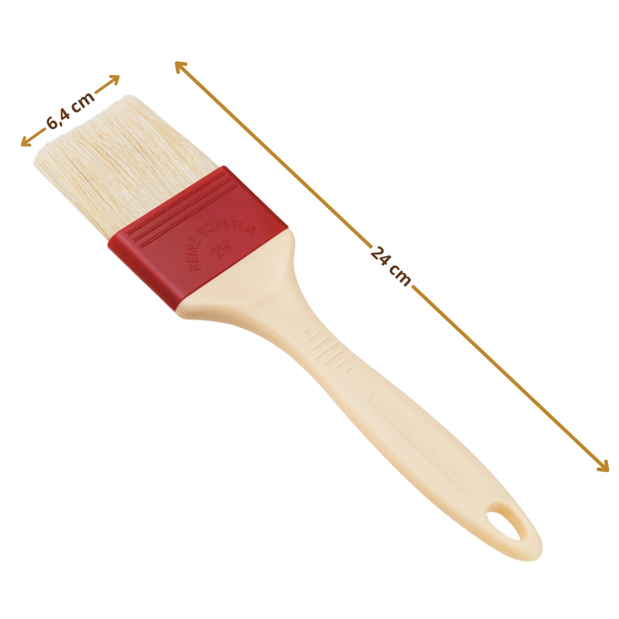 Pędzel cukierniczy 6.35 cm (2.5"") naturalne włosie długość całkowita 24 cm włosie 8.5 cm - szczegóły