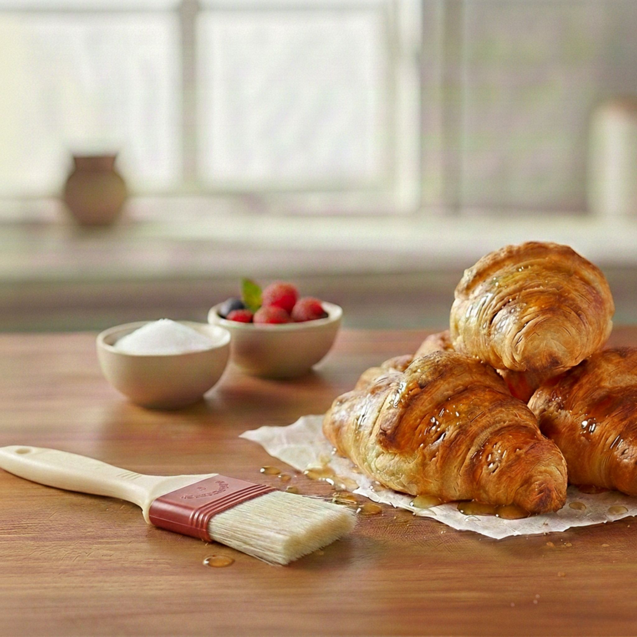 Pędzel cukierniczy 6.35 cm (2.5"") naturalne włosie długość całkowita 24 cm włosie 8.5 cm - cechy