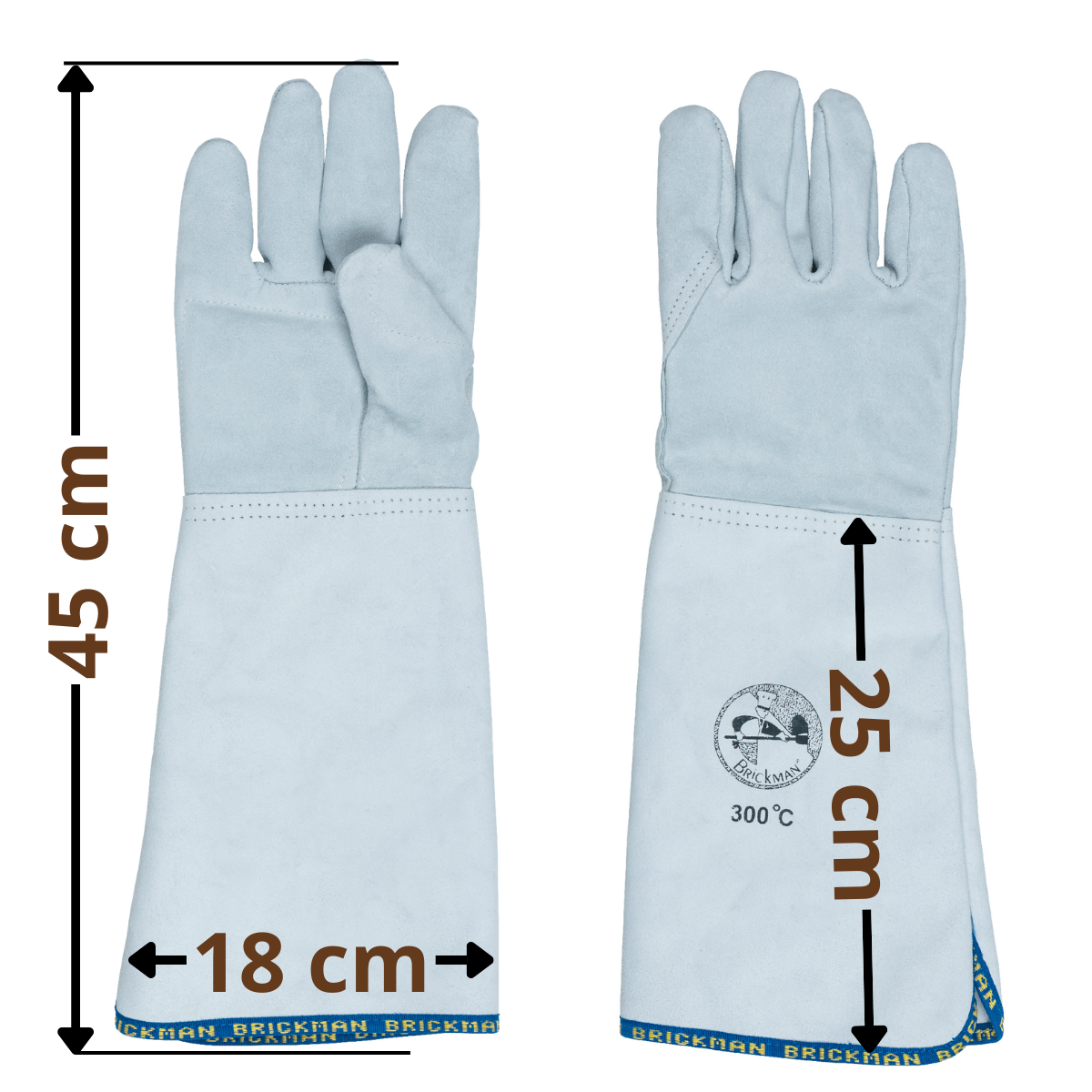 Wymiary rękawic piekarniczych - długość mankietu 25 cm