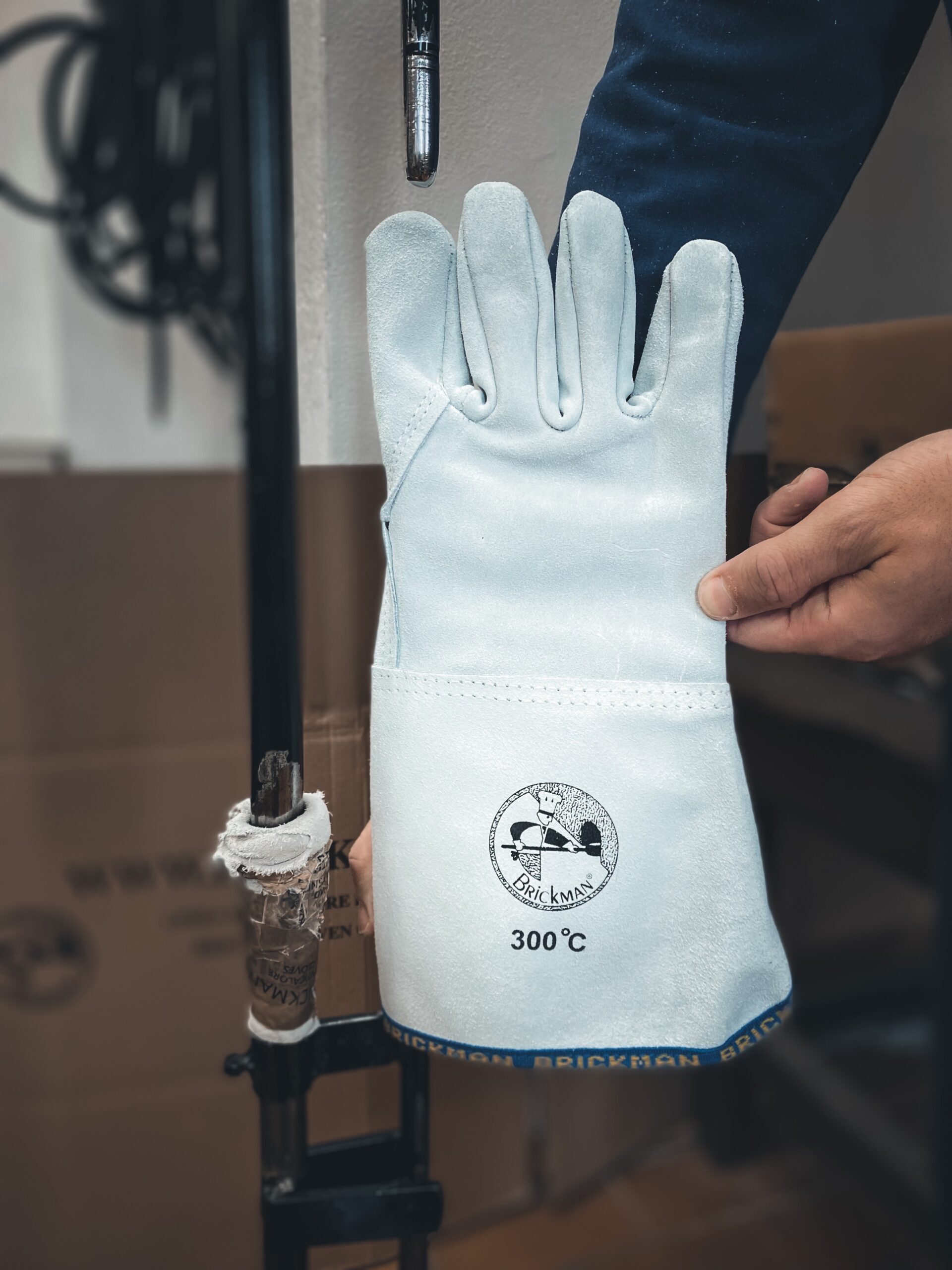 Rękawice piekarnicze 5-palcowe skórzane