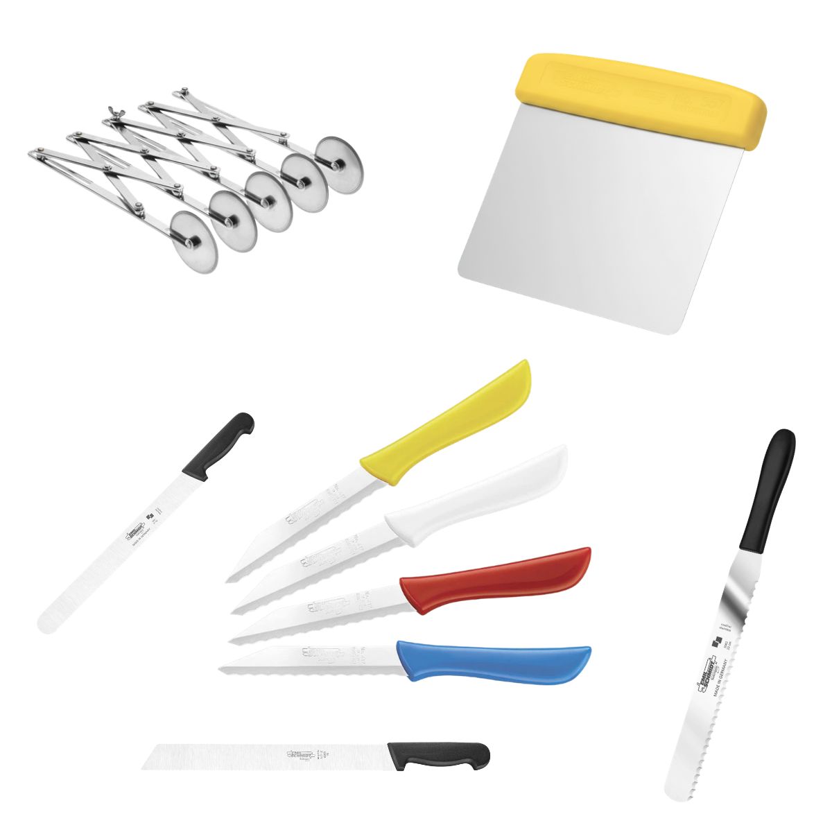 Narzędzia ręczne do piekarni i cukierni — noże, szpatuły, radełka, skrobki