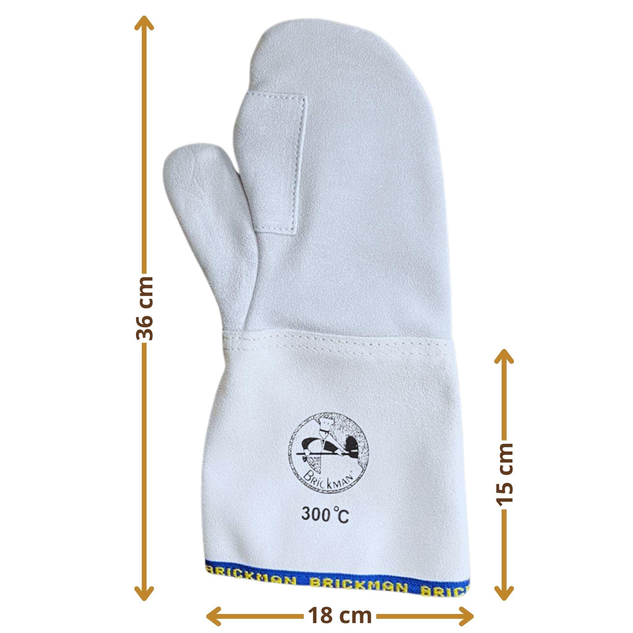 Rękawice piekarskie 1-palec WZMOCNIONE 36 cm do +300°C Skórzane - szczegóły