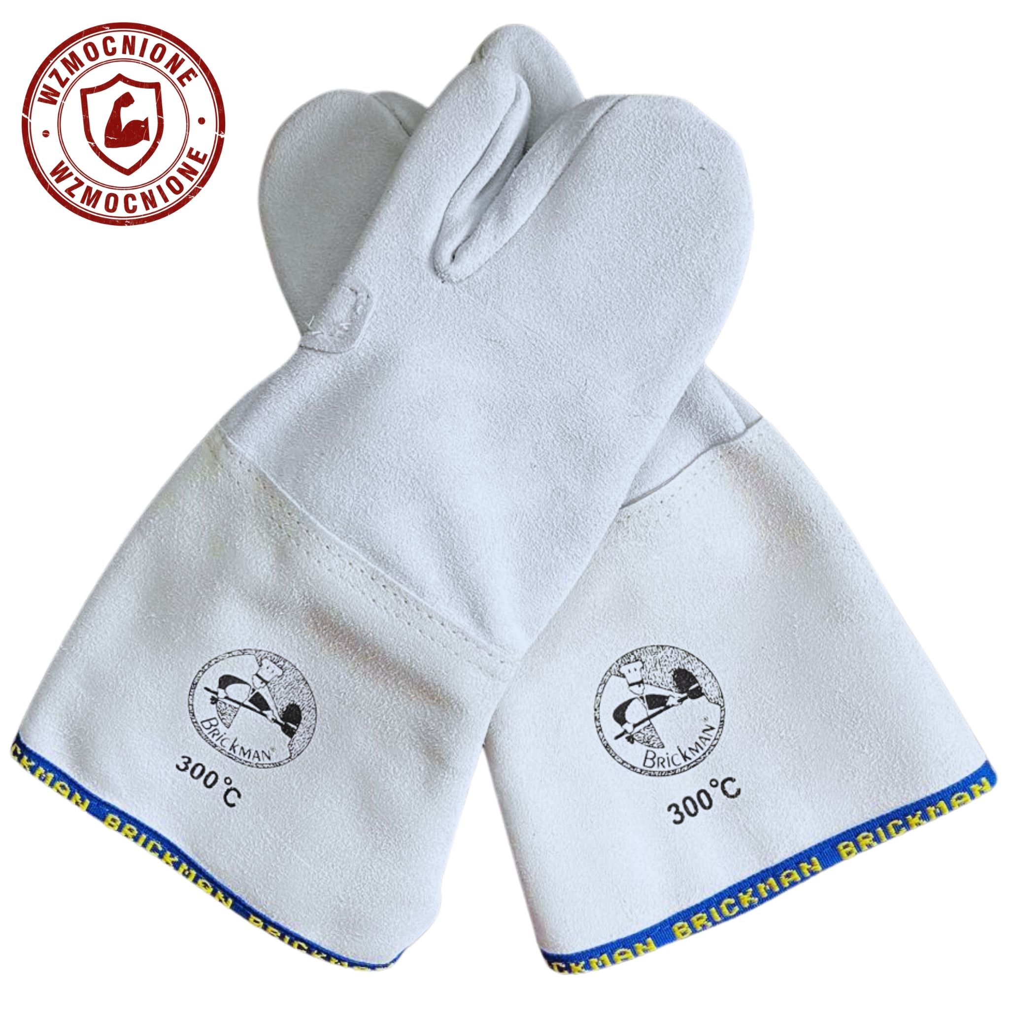 Rękawice piekarskie 3-palce WZMOCNIONE 36 cm do +300°C Skórzane