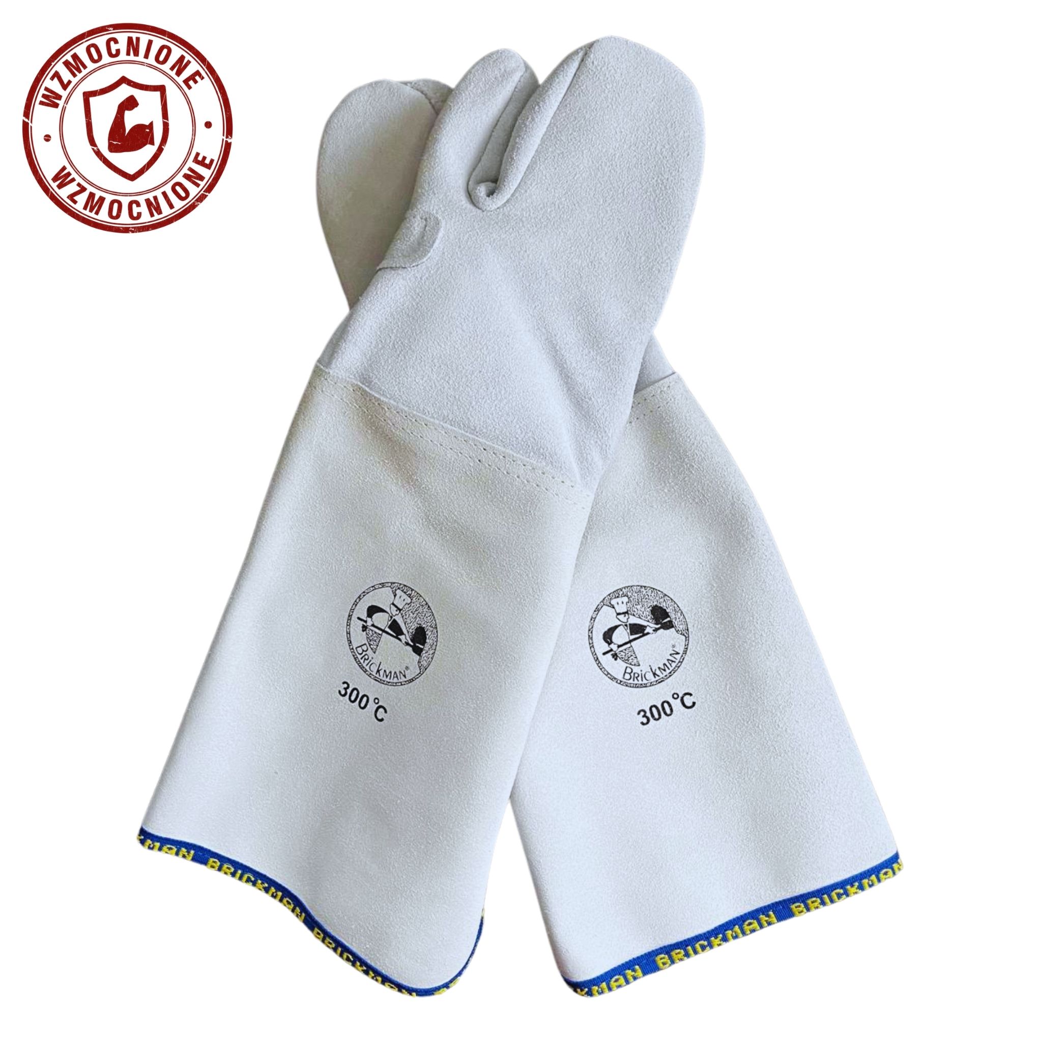 Rękawice piekarskie 3-palce WZMOCNIONE 45 cm do +300°C Skórzane